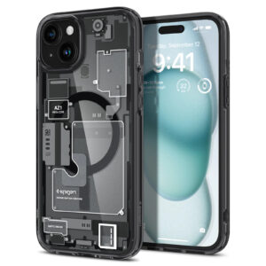 Spigen iPhone 15 (6.1") Ultra Hybrid ZeroOne MagFit Case - Crystal Clear - MagSafe Compatible with ZeroOne back