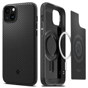 Spigen iPhone 15 Plus 6.7 Mag Armor Magfit Case Black MagSafe Compatible Certified Military Grade Protection Durable Back Panel TPU Bumper NZDEPOT - NZ DEPOT