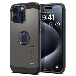 Spigen iPhone 15 Pro 6.1 Tough Armor Magfit Case Black Drop Tested Military Grade MagSafe Compatible Heavy Duty 3 Layer Extreme Protection Air Cushion Technology Dual Layer Protection NZDEPOT - NZ DEPOT