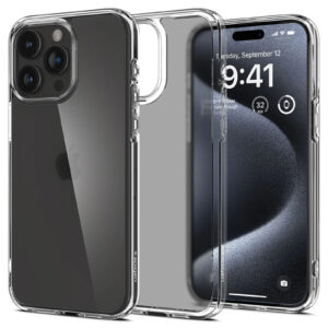 Spigen iPhone 15 Pro (6.1") Ultra Hybrid Case - Crystal Clear - Certified Military-Grade Protection - Clear Durable Back Panel + TPU bumper - NZ DEPOT