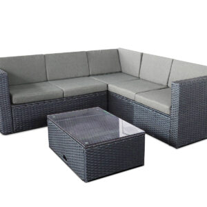 T Dothan 4PC Outdoor Sofa Set Dark Brown