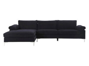 T Ronni Sectional Sofa Velvet Black Pr10063 Outdoor Furniture Nz Depot - Nz Depot