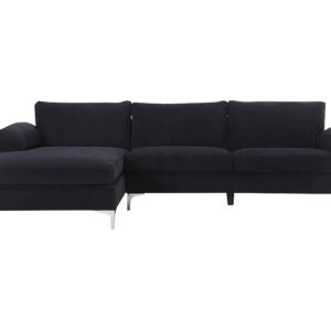 T Ronni Sectional Sofa Velvet Black