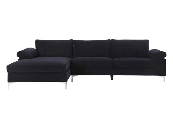 T Ronni Sectional Sofa Velvet Black