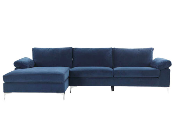 T Ronni Sectional Sofa Velvet Blue