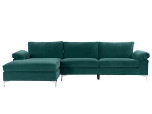 T Ronni Sectional Sofa Velvet Green Pr10064 Outdoor Furniture Nz Depot - Nz Depot