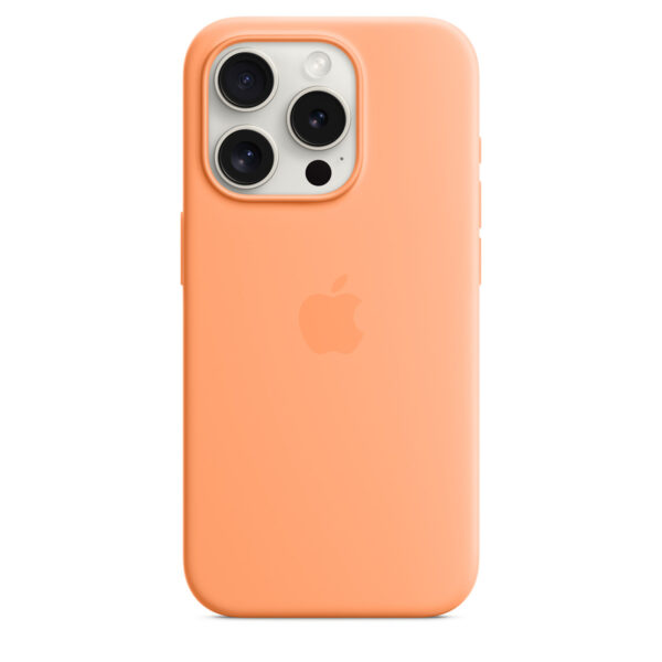 Apple iPhone 15 Pro Silicone Case with MagSafe Case - Orange Sorbet