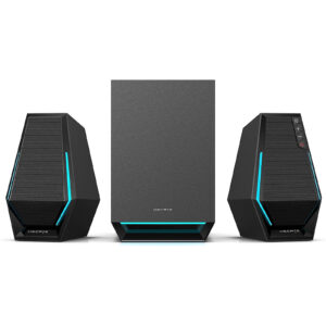 Edifier G1500 MAX 60W 2.1 Desktop Computer Speaker System with Bluetooth 5.3 - Black - with Powerful 4" Subwoofer & RGB Lights - Bluetooth