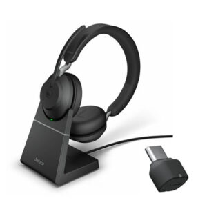 Jabra GN 26599 999 889 EVOLVE2 65 MS STEREO WIRELESS BLUETOOTH USB C HEADSET WITH CHARGING STAND NZDEPOT - NZ DEPOT
