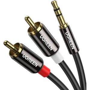 UGREEN AV116 3.5mm Male To 2x RCA Male Cable - AUX Stereo Splitter - 2M - For HiFi Sound Headphone Phone Speaker MP3 Tablet HDTV - NZ DEPOT