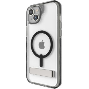 ZAGG iPhone 15 Plus (6.7") Santa Cruz Snap with Ring Stand Phone Case - Clear/Black - Magsafe Compatible - NZ DEPOT