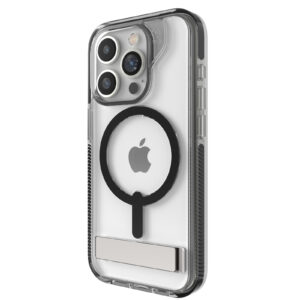 ZAGG iPhone 15 Pro (6.1") Santa Cruz Snap with Ring Stand Phone Case - Clear/Black - Magsafe Compatible - NZ DEPOT