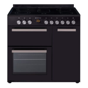 Parmco 900mm Country Style Freestanding Ceramic Stove, 1 & 1/2 Ovens + Grill, Black, CS 900C-BLK, Parmco, oven, black, freestanding, country style.