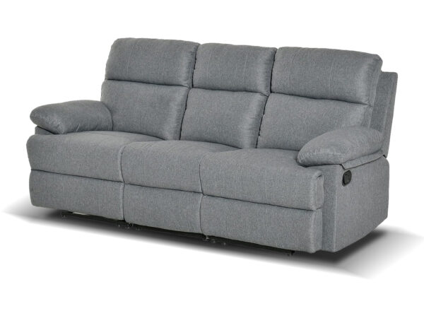 Manual Recliner Sofa Linen Grey