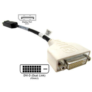 Dell Male Display Port to Female DVI Adapter - Black DP/N: 023NVR - NZ DEPOT