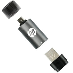 HP X5600B 32GB USB3.2 Flash Drive with Micro-USB Adapter - Black/Grey - NZ DEPOT