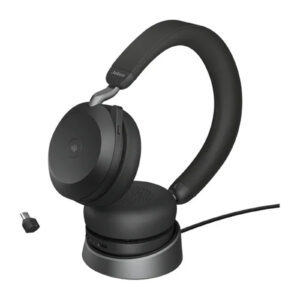 Jabra GN 27599-999-889 Evolve2 75 Headset - Stereo - Wireless - Bluetooth - 3000 cm - 20 Hz - 20 kHz - On-ear - Binaural - Ear-cup - MEMS Technology Microphone - Noise Canceling - Black - NZ DEPOT