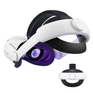 Kiwi Design For META Oculus Quest 2 Comfort Head Strap White Colour Replacement for Elite Strap Flippable Hinge All Round Cushion Wrapped Robust Side Straps Enlarged Head Support NZDEPOT - NZ DEPOT