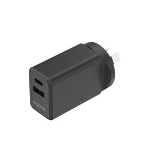 Mophie Essential 30W PD Dual Port Wall Charger Black 1 USB C 1 USB A Up to 30W Fast Charging Apple iPhones Samsung Smart Phones Solid Construction NZDEPOT - NZ DEPOT