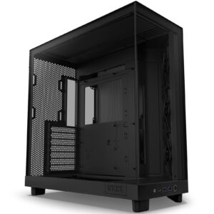 NZXT H6 Flow Black ATX MidTower Gaming Case Tempered Glass Dual Chamber Front 3x 120mm PWM Fans Pre Installed NZDEPOT - NZ DEPOT