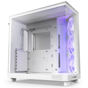 NZXT H6 Flow RGB White ATX MidTower Gaming Case Tempered Glass