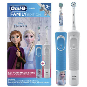 Oral-B Kids Frozen Pro 100 CrossAction Electric Toothbrush 2pcs Pack - NZ DEPOT