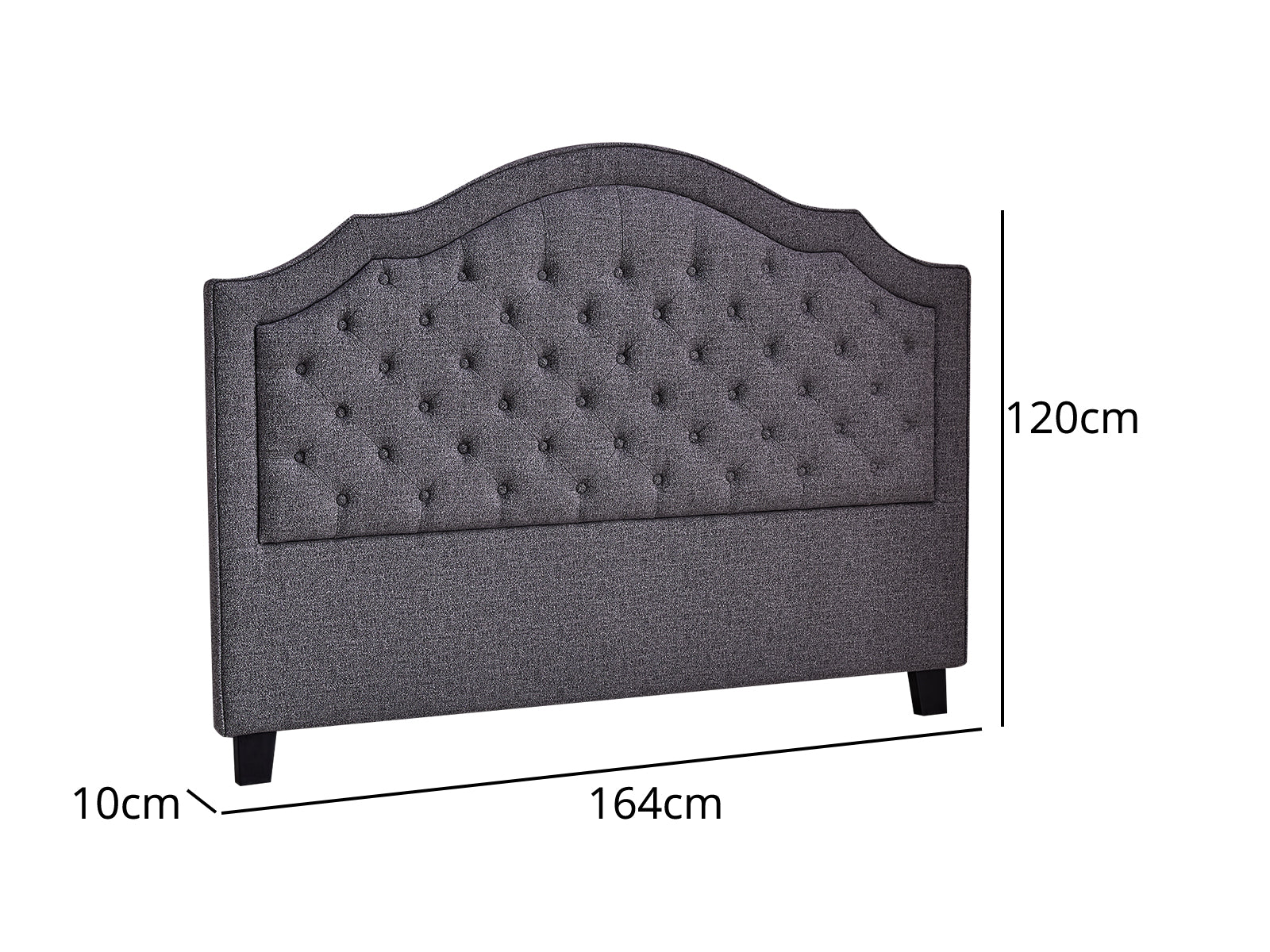 Palmas Headboard Queen Linen Grey Headboards