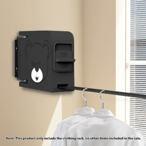 SOGA 160mm Wall-Mounted Clothes Line Dry Rack Retractable Space-Saving Foldable Hanger Black, Home & Living, Laundry, Drying Racks, , ,  - NZ DEPOT 2