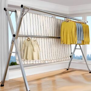 SOGA 2X 1.6m Portable Standing Clothes Drying Rack Foldable Space-Saving Laundry Holder Indoor Outdoor, Home & Living, Laundry, Drying Racks, , ,  - NZ DEPOT 2