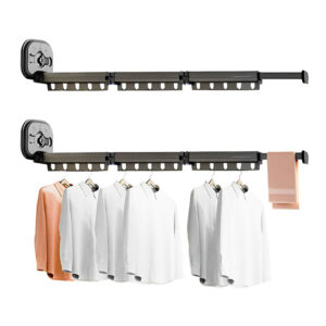 SOGA 2X 127.5cm Wall-Mounted Clothing Dry Rack Retractable Space-Saving Foldable Hanger, Home & Living, Laundry, Drying Racks, , ,  - NZ DEPOT 1