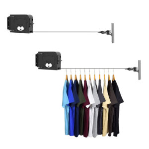 SOGA 2X 160mm Wall-Mounted Clothes Line Dry Rack Retractable Space-Saving Foldable Hanger Black, Home & Living, Laundry, Drying Racks, , ,  - NZ DEPOT 1