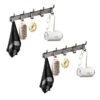 SOGA 2X 37cm Wall Mounted Towel Rack Space-Saving Hanger Organiser with Durable Hooks, Home>Bathroom>Bathroom Accessories>Bathroom Storage, , , , ,  - NZ DEPOT 1