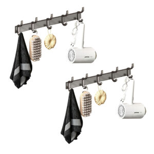 SOGA 2X 37cm Wall Mounted Towel Rack Space-Saving Hanger Organiser with Durable Hooks, Home, Bathroom, Bathroom Accessories, Bathroom Storage, ,  - NZ DEPOT 1