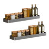 SOGA 2X 42cm Black Wall-Mounted Rectangular Kitchen Spice Storage Organiser Space Saving Condiments Shelf Rack, Kitchen & Dining, Kitchen Storage, Kitchen Organisation, Spice Organisers, ,  - NZ DEPOT 1