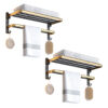 SOGA 2X 62cm Wall-Mounted Double Pole Towel Holder Bathroom Organiser Rail Hanger with Hooks, Home>Bathroom>Bathroom Accessories>Bathroom Storage, , , , ,  - NZ DEPOT 1