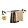 SOGA 62cm Gray Wall-Mounted Double Pole Towel Holder Bathroom Organiser Rail Hanger with Hooks, Home>Bathroom>Bathroom Accessories>Bathroom Storage, , , , ,  - NZ DEPOT 1