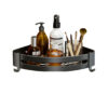 SOGA Black Wall-Mounted Triangular Bathroom Storage Corner Vanity Organiser Space Saving Adhesive Shelf Rack with Hooks, Home>Bathroom>Bathroom Accessories>Bathroom Storage, , , , ,  - NZ DEPOT 1