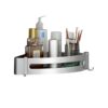 SOGA Silver Wall-Mounted Triangular Bathroom Storage Corner Vanity Organiser Space Saving Adhesive Shelf Rack with Hooks, Home>Bathroom>Bathroom Accessories>Bathroom Storage, , , , ,  - NZ DEPOT 1