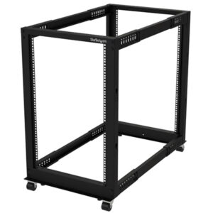 StarTech 4POSTRACK18U 18U 19" Open Frame Server Rack - 4 Post Adjustable Depth 56-102cm Mobile - Free Standing Rolling Network/Computer Equipment Data Rack - Dell PowerEdge HP ProLiant ThinkServer > Networking > Racks & Cabinets > Open Racks - NZ DEPOT