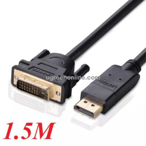 UGREEN 10243 60Hz DisplayPort DP Male to DVI 241 Male Gold Plated Cable Connector with Button Design Multiple Internal Shielding for Laptop Graphics Card HDTV 1.5M NZDEPOT - NZ DEPOT