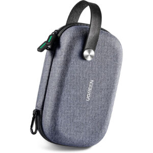 UGREEN Travel Gadget Case Bag - Electronics Accessories Organiser Travel Carry Hard Case - Double Layer - Double Zipper - Snap Hook - Carrying Strap Grey - NZ DEPOT