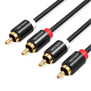 Vention 2RCA Male to Male Audio Cable 3M Black Metal Type NZDEPOT - NZ DEPOT