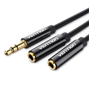 Vention 3.5mm Male to 2 3.5mm Female Stereo Splitter Cable 0.3M Black ABS Type NZDEPOT - NZ DEPOT