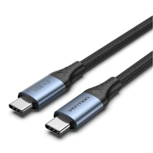 Vention Cotton Braided USB 4.0 C Male to C Male 5A Cable 1M Gray Aluminum Alloy Type - NZ DEPOT