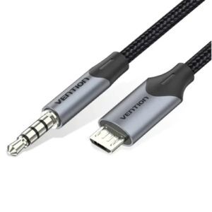 Vention Micro USB Male to TRRS 3.5mm Male Audio Cable 2M Black - NZ DEPOT