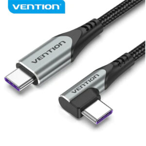 Vention USB 2.0 C Male Right Angle to C Male 5A Cable 1M Grey Aluminum Alloy Type - NZ DEPOT