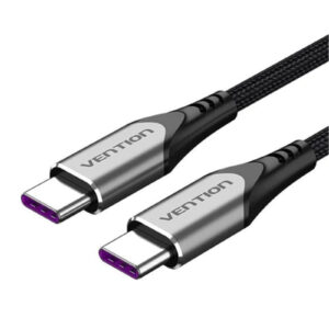 Vention USB 2.0 C Male to C Male 5A Cable 1M Gray Aluminum Alloy Type NZDEPOT - NZ DEPOT