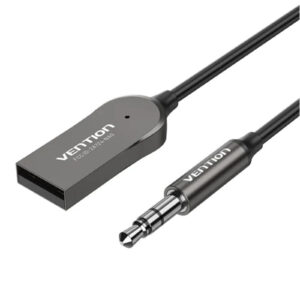 Vention USB Car Bluetooth5.0 Audio Receiver With Coiled Cable 1.5M Gray Zinc Alloy Type - NZ DEPOT