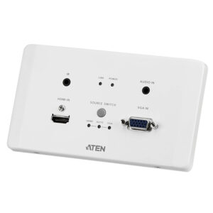 Aten VE2812AEUT HDMI VGA HDBaseT Transmitter with EU Wall Plate POH 4K100m HDBaseT ClassA NZDEPOT - NZ DEPOT