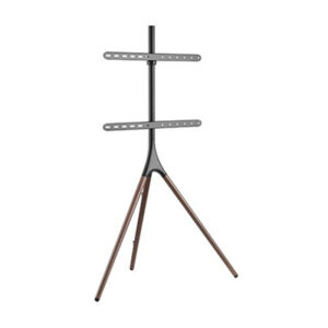 Brateck Lumi FS12-46F Artistic Easel Studio 45-65" TV Floor Stand - Includes Anti-slip Rubber Pads Weight Cap up to 32Kgs - Built-in Cable Management - Matte Black & Walnut Colour - NZ DEPOT